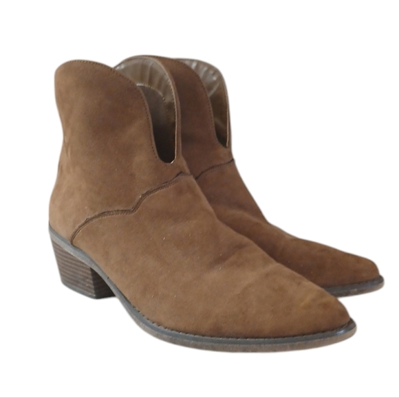 Anthropologie Gee Wawa Western Ankle Boots Women's Brown Leather Booties sz 8.5 - Picture 6 of 11